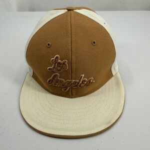 Los Angeles Hardwood Classics NBA Hat Mens 7 5/8 Brown White Twins Enterprise